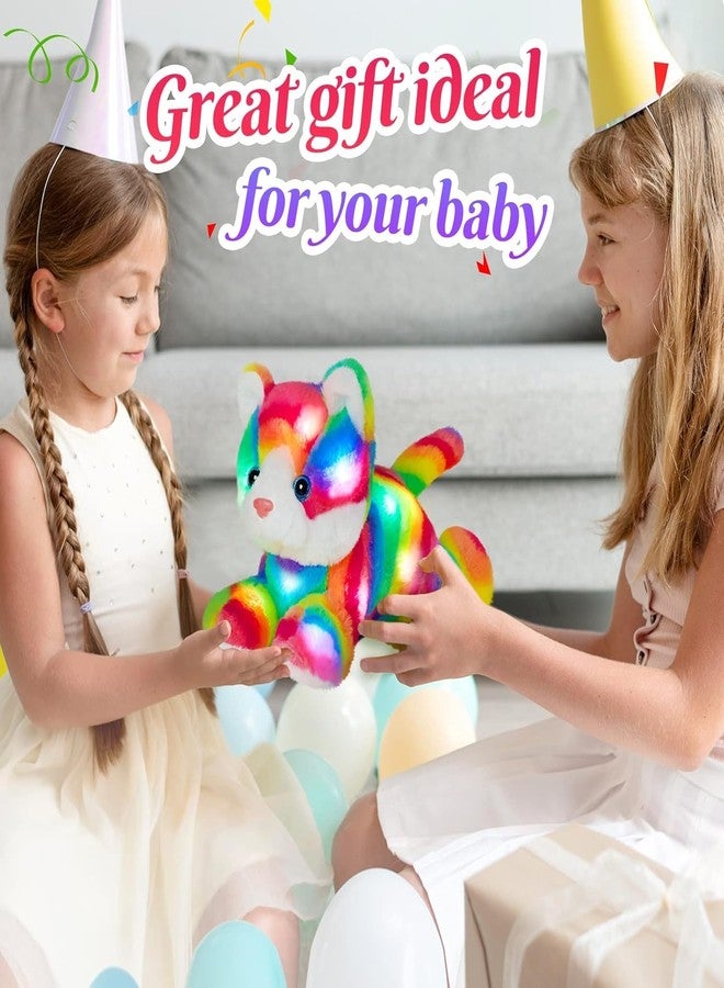 Glow Guards قطة قوس قزح مضيئة من جلو جاردز، لعبة قطة ناعمة محشوة مع ضوء ليلي LED، هدية مثالية لأعياد الميلاد وعيد الأطفال، للأطفال الصغار من الجنسين، 13 بوصة. - Image 4